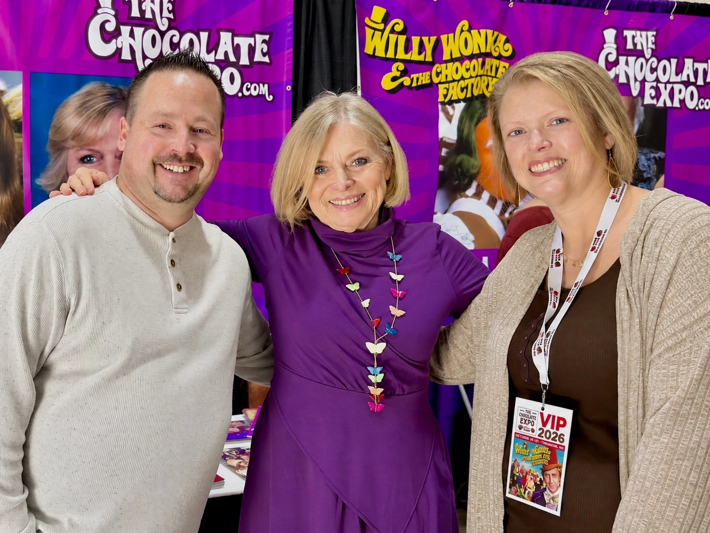 MaeLeigh and me with Julie Dawn Cole, who played Veruca Salt.