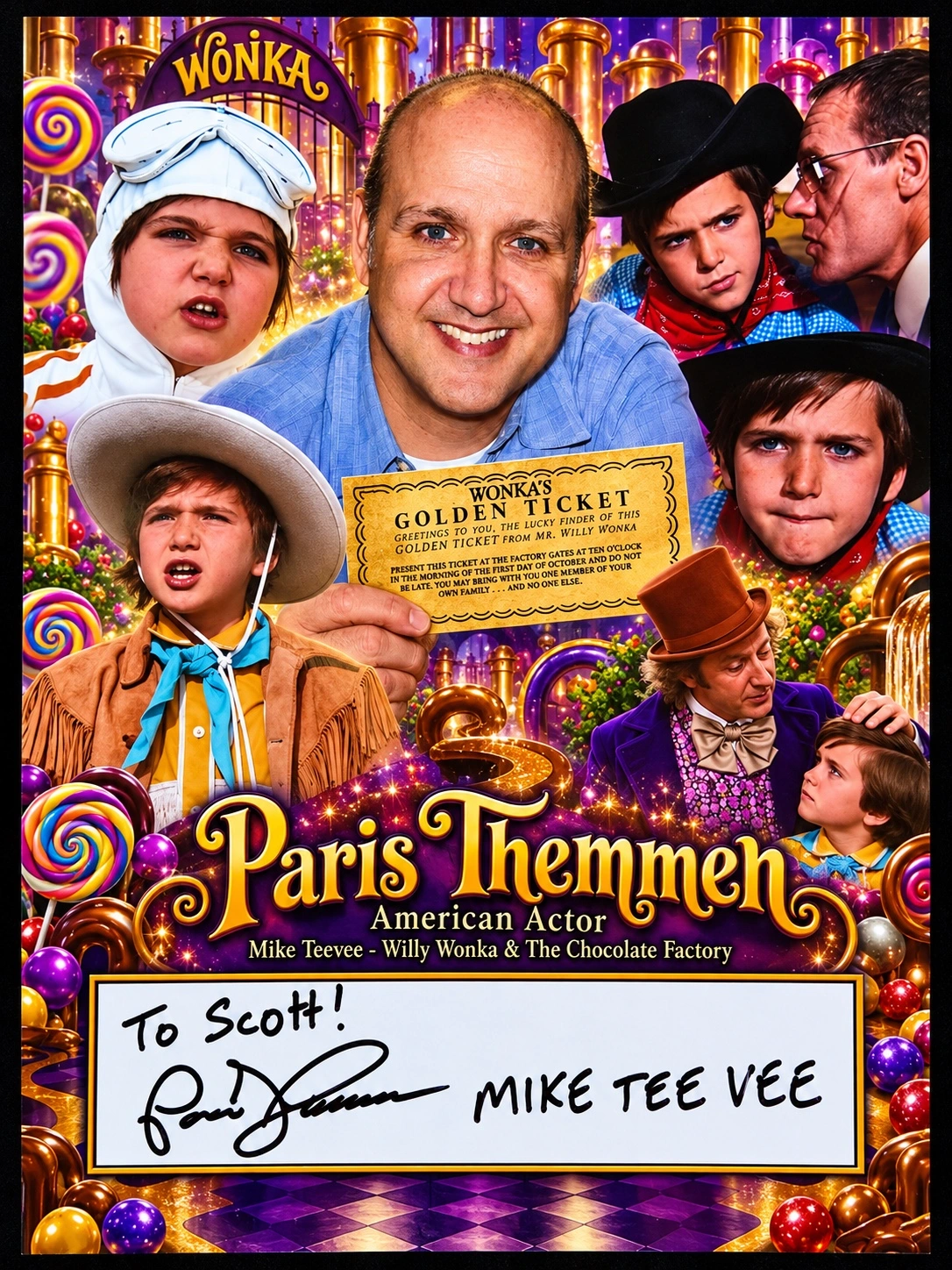 My Paris Themmen collage, signed with “Mike Teevee.”