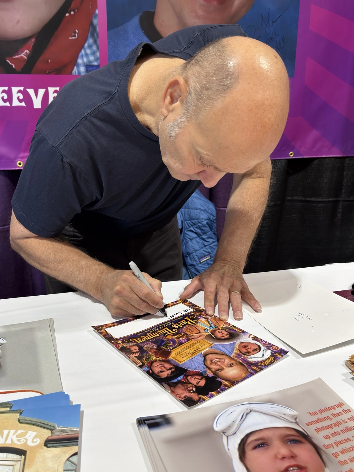 Paris Themmen signing my custom collage.