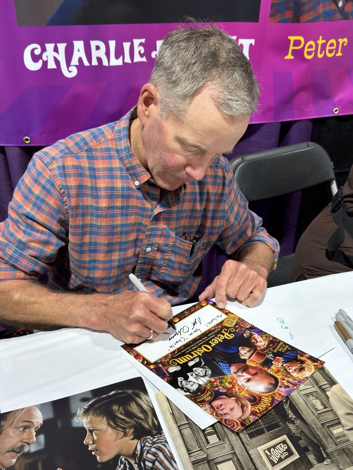 Peter Ostrum signing my custom collage.